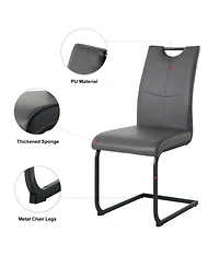 Streamdale Modern Upholstered Charcoal Dining Chair (Set of 4)