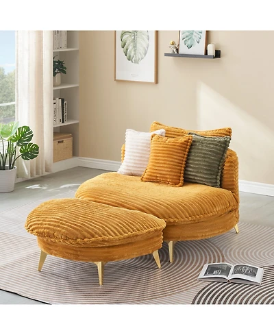 Streamdale Corduroy Sofa Fabric with Pillows, 65