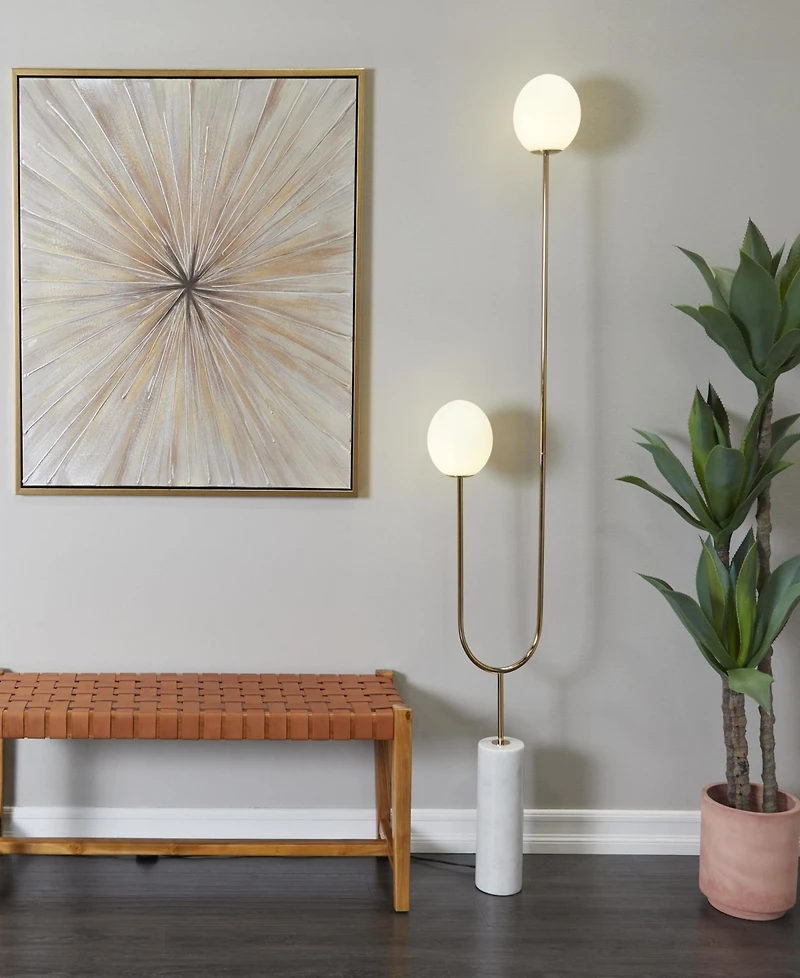 Rosemary Lane 73" Metal Curved Orb 2 Light Room Floor Lamp