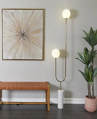 Rosemary Lane 73" Metal Curved Orb 2 Light Room Floor Lamp