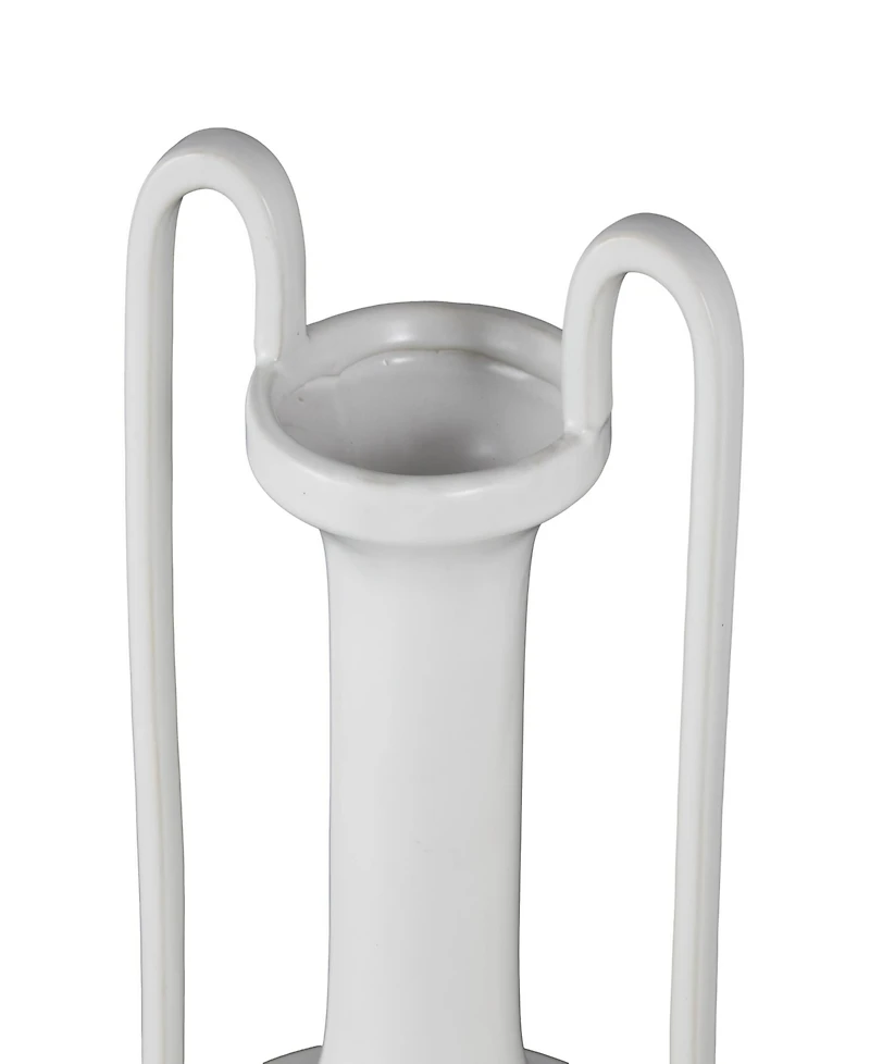 Rosemary Lane Ceramic Fluted Urn Shaped Decorative Vase with Arch Handles, 30"