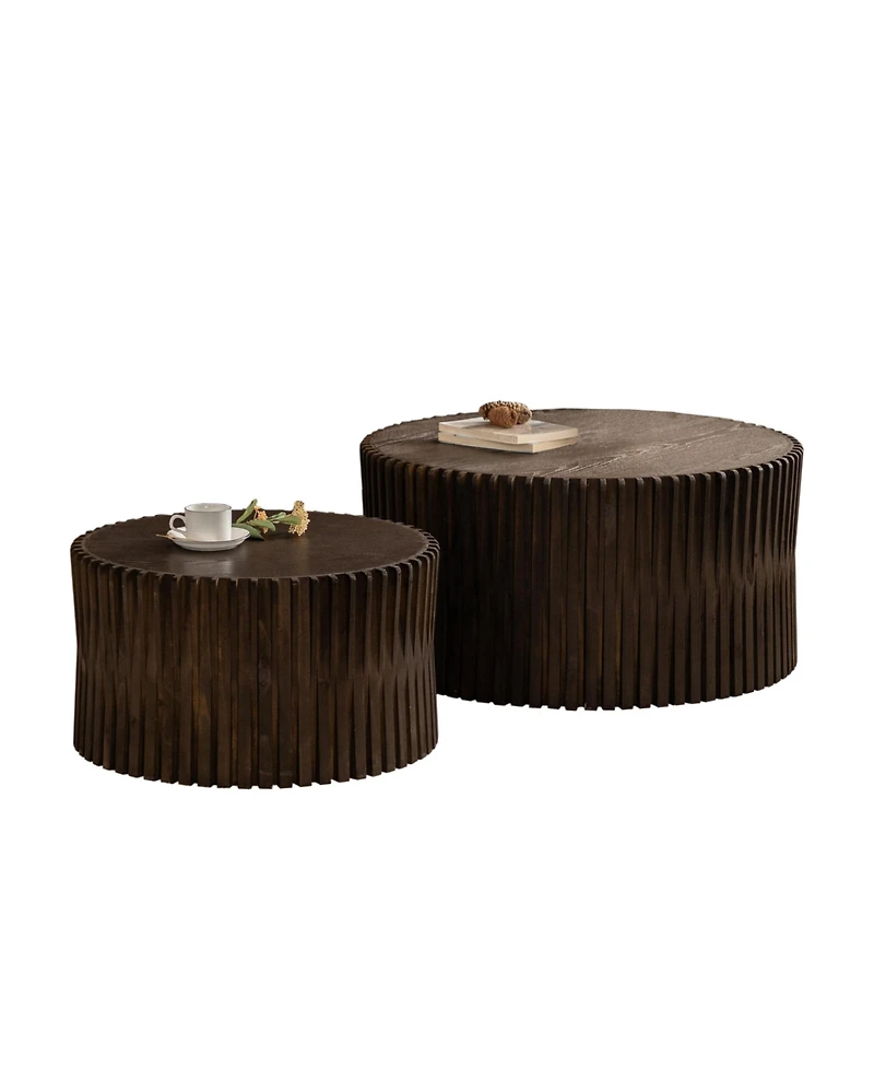 Streamdale Vintage Textured Nesting Coffee Table Set (Set of 2)