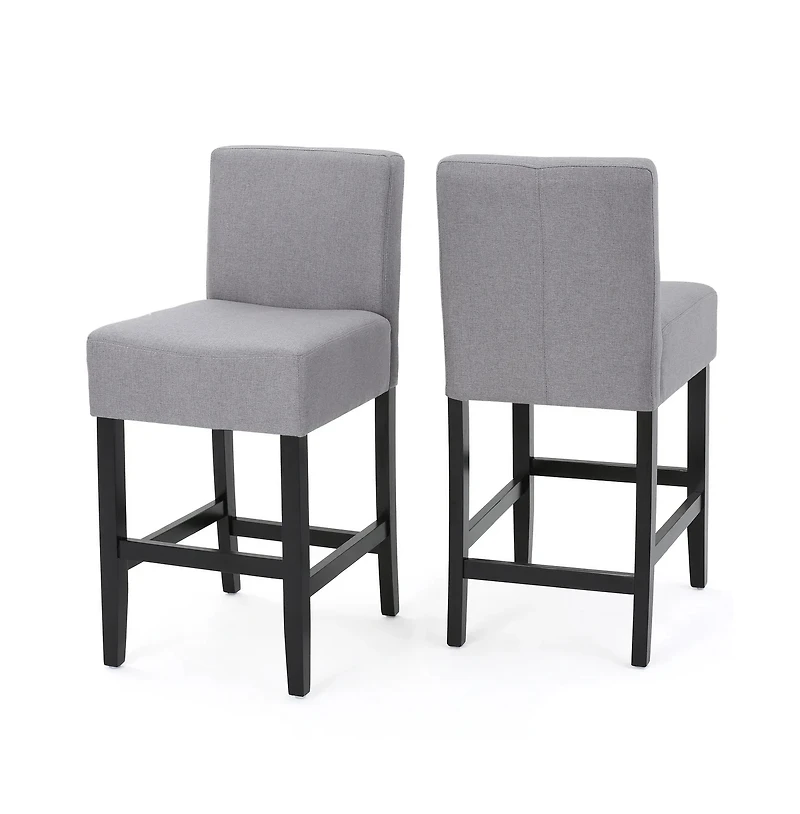 Streamdale Elegant Comfort 26-Inch Counter Stools with Soft Upholstery (Set of 2)