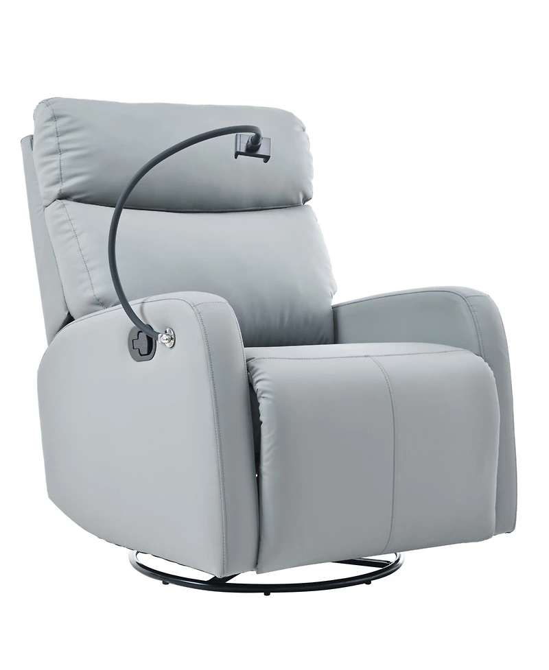 Streamdale Swivel Recliner Rocking Chair, 360 Glider for Home, Living Room, Theater (Blue-Gray)
