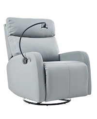 Streamdale Swivel Recliner Rocking Chair, 360 Glider for Home, Living Room, Theater (Blue-Gray)