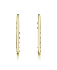 14K Gold Plated Pearl Hoop Earrings
