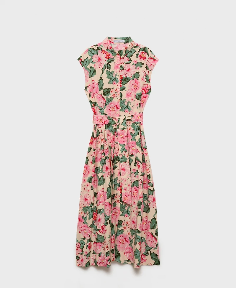 Mango Women's Belt Printed Shirt Dress
