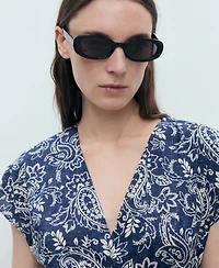 Mango Women's Paisley Flared Dress