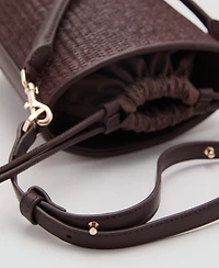 Mango Women's Small Raffia Bucket Bag