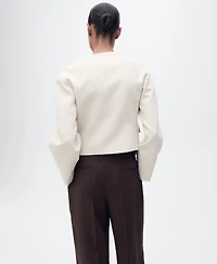 Mango Women's Buttoned Linen-Blend Jacket