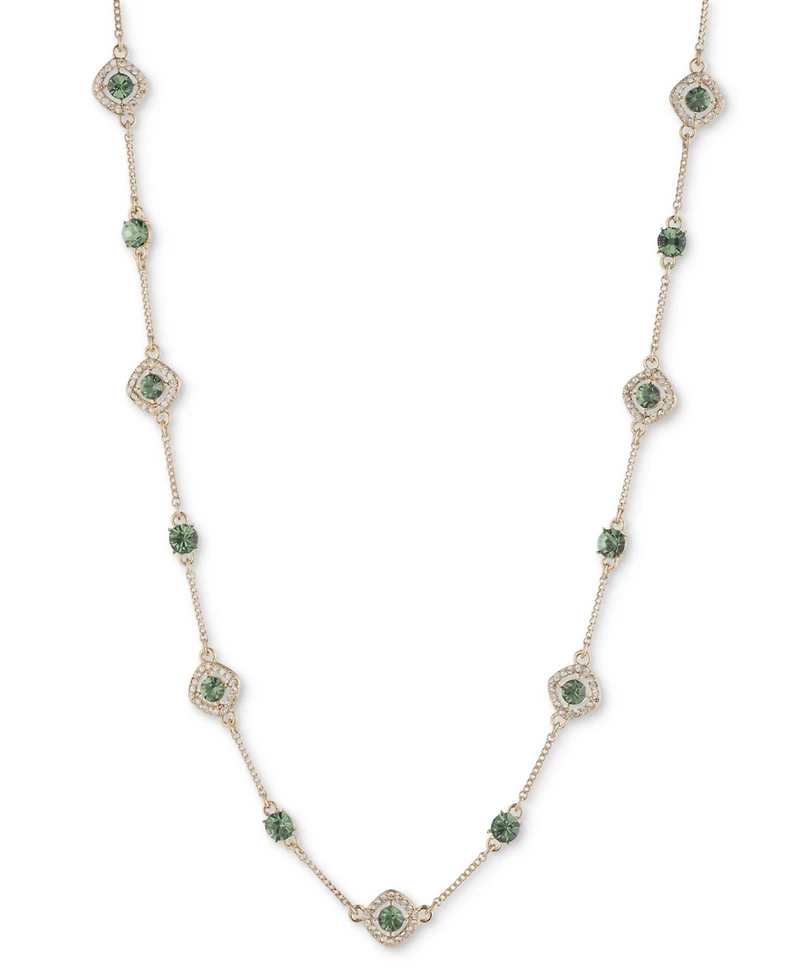 Givenchy Silver-Tone Pave & Round Crystal Halo Station Necklace, 16" + 3" extender