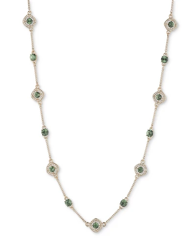 Givenchy Silver-Tone Pave & Round Crystal Halo Station Necklace, 16" + 3" extender