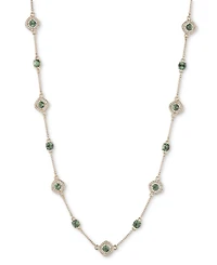 Givenchy Silver-Tone Pave & Round Crystal Halo Station Necklace, 16" + 3" extender
