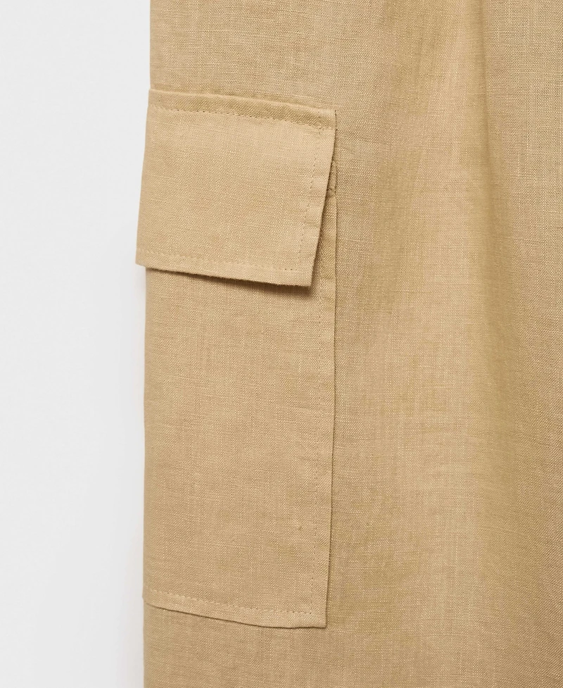 Mango Women's Linen Cargo Pants