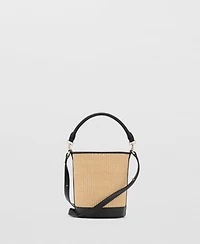Mango Women's Small Raffia-Effect Bucket Bag