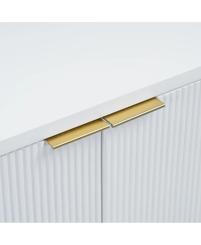 Streamdale Vertical Stripes Wavy Four-Door Cabinet