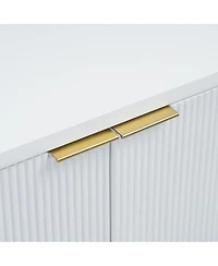 Streamdale Vertical Stripes Wavy Four-Door Cabinet