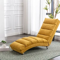 Linen Chaise Lounge Indoor Chair, Modern Long Lounger For Office Or Living Room