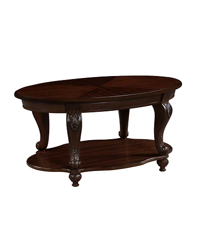 Streamdale 42" Oval Wood Coffee Table with Storage