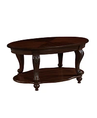 Streamdale 42" Oval Wood Coffee Table with Storage