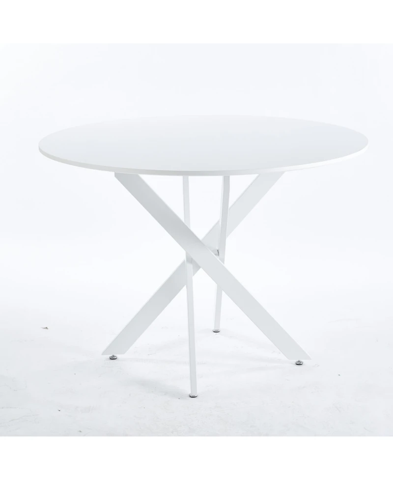 Streamdale 42" Mid-Century Dining Table with Round Mdf Top and Pedestal Base