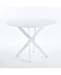 Streamdale 42" Mid-Century Dining Table with Round Mdf Top and Pedestal Base