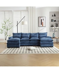 Streamdale Modern Large chenille Fabric U-Shape Sectional Sofa