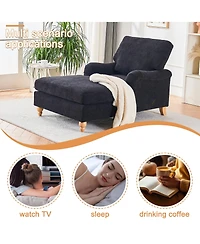 Streamdale Mid-Century Oversized Chaise Lounger Sofa