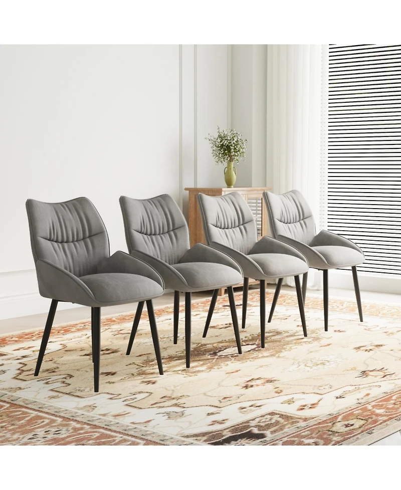 Streamdale Luxurious Velvet Dining Chair Set (4 Pcs) Modern, Comfortable, Stable, Silent