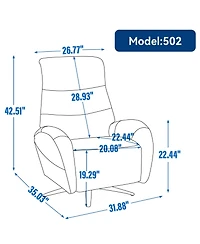 Blue Fabric Dual Motor 270 Swivel Power Recliner Chair With Heavy Duty Motion Mechanism, Usb and Type-c Charging Ports