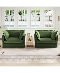 Streamdale Set of 2 Slipcovered Armchairs for Living and Workspace