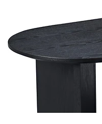 Streamdale Furniture Modern 39.37" Oval Coffee Table with Pedestal Base
