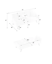Streamdale Minimalist style, straight-line corduroy sofa suitable for sitting and lying in the living room and bedroom