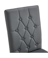 Streamdale 8-Piece Gray Armless Dining Chairs Elegance Meets Vintage