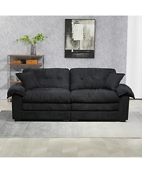 Streamdale Chenille Recliner Sofa with Pillows & Memory Foam