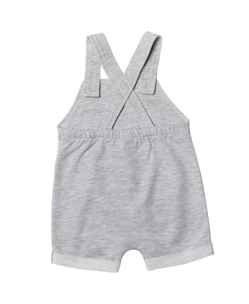 The Mandalorian Baby Boys Yoda Short Overalls, French Terry T-Shirt and Bucket Sun Hat 3 Piece Outfit Set