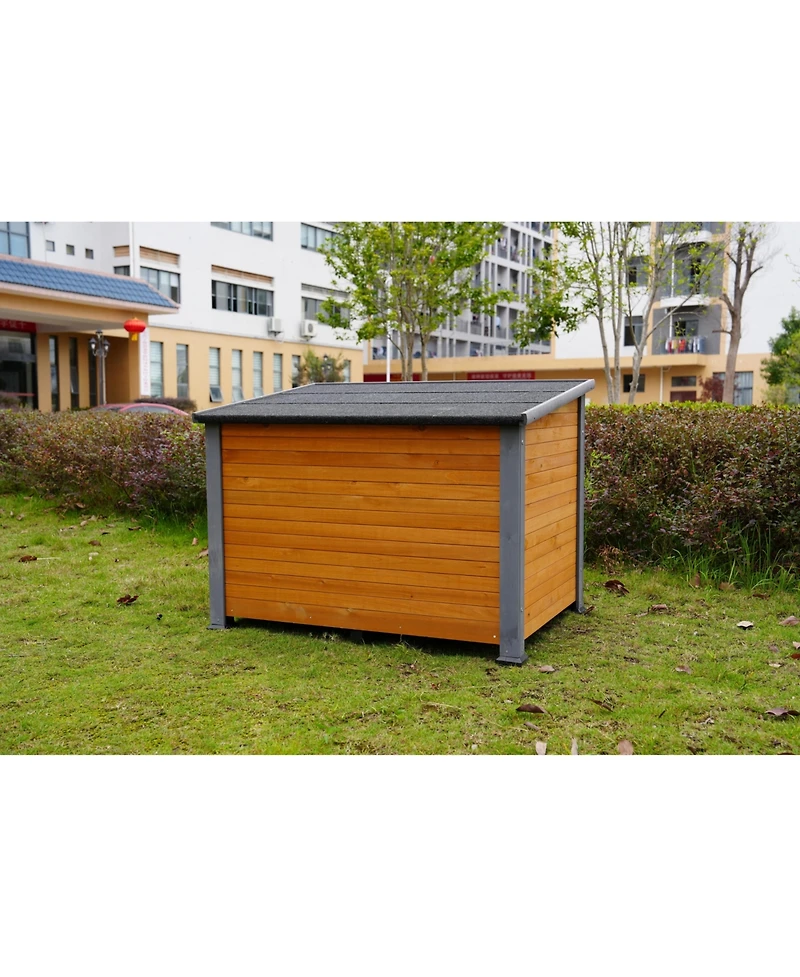 Streamdale 45" Insulated Dog House Wood, Plastic, Indoor/Outdoor"
