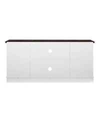 Streamdale Furniture Sliding Door Tv Cabinet with Glass Doors and Adjustable Shelves, 59"W x 15.9"D x 27.8"H