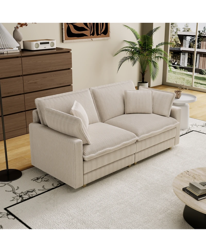 Streamdale Modular Sectional Sofa with Deep Seat Comfort for Living Room (4 Pillows)