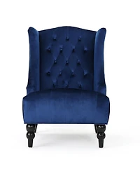 Streamdale Contemporary Wingback Chair with Diamond Stitching and Birch Wood Legs