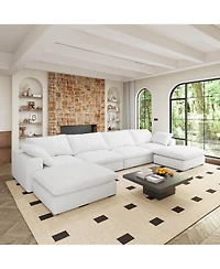 Streamdale Cloud Modular U-Shaped Sofa with 2 Ottomans