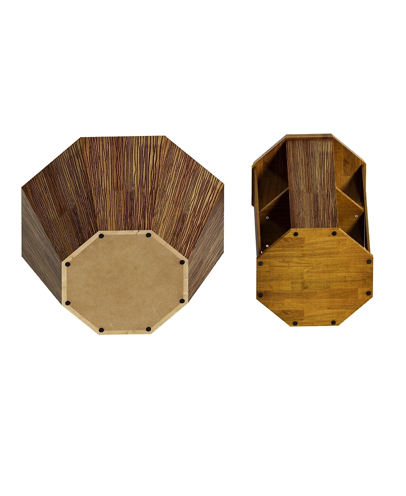 Streamdale Octagonal Rubberwood Coffee Table Set (2)