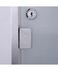 Wall Mounted Medicine Cabinet, Locking Wall Cabinet with 3 Tier Shelves, Stainless Steel Frame and Glass Door, Lockable with 2 Keys, Silver, 12"