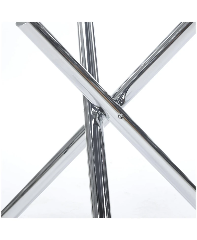 Streamdale Round Glass Dining Table Chrome Leg