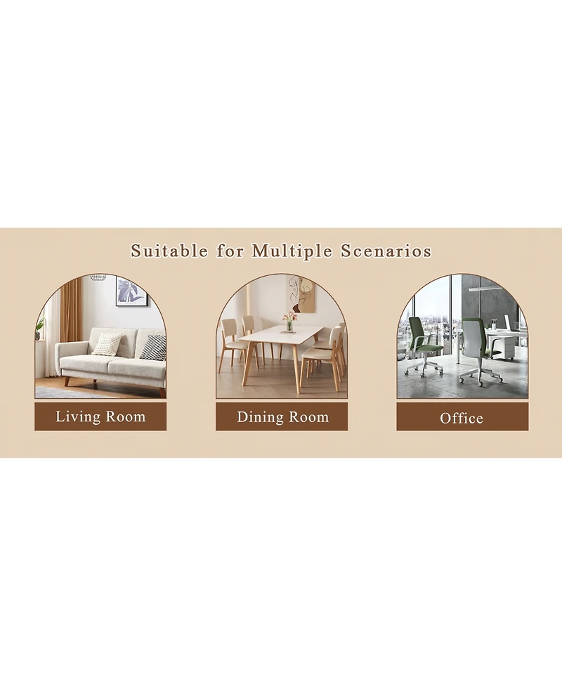Streamdale 55" Dining Table & 6 White Chairs - Minimalist Style