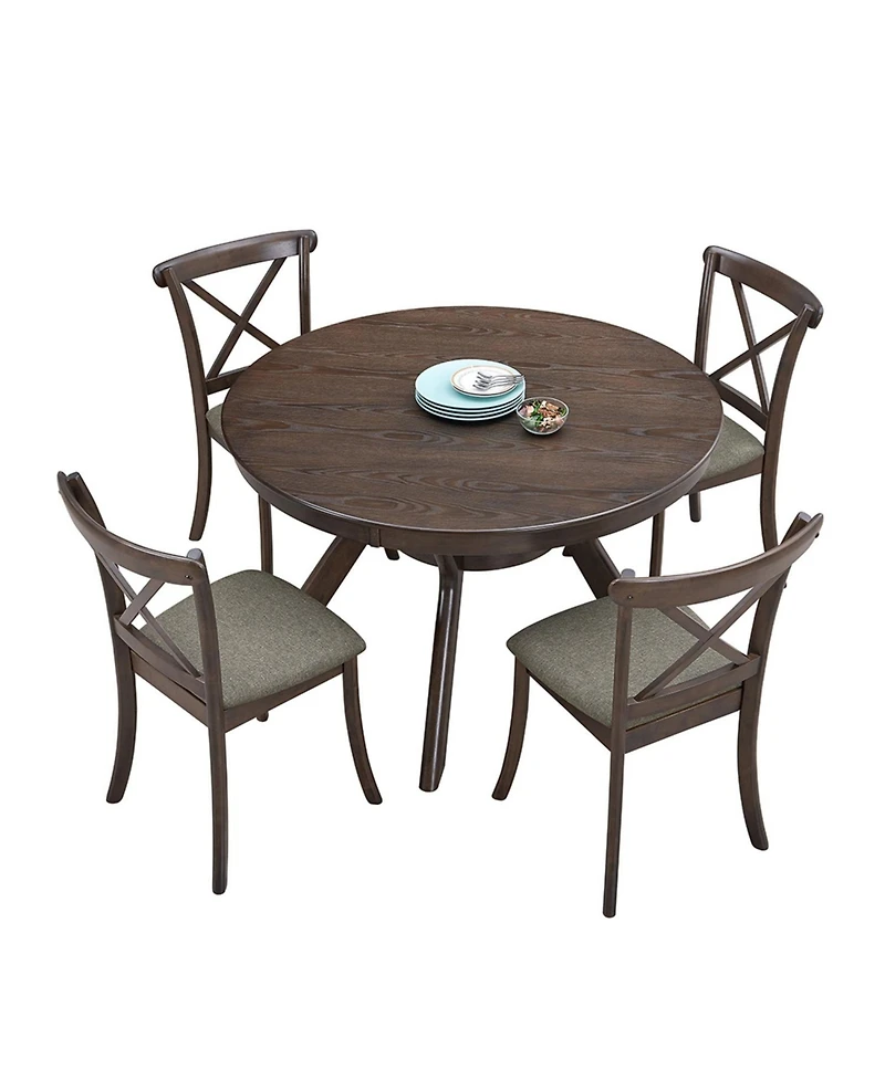 Streamdale Rubber Wood Dining Table with Trestle Base (Dark Brown)