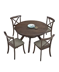 Streamdale Rubber Wood Dining Table with Trestle Base (Dark Brown)