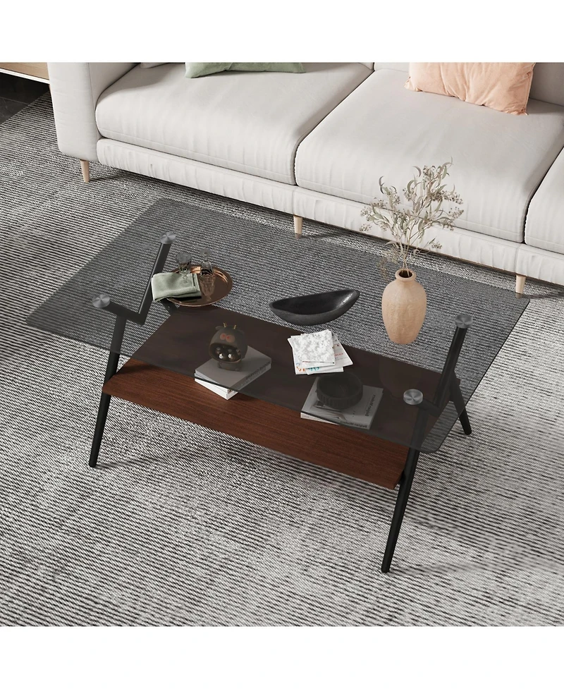 Streamdale Modern Glass Coffee & End Table Set of 3