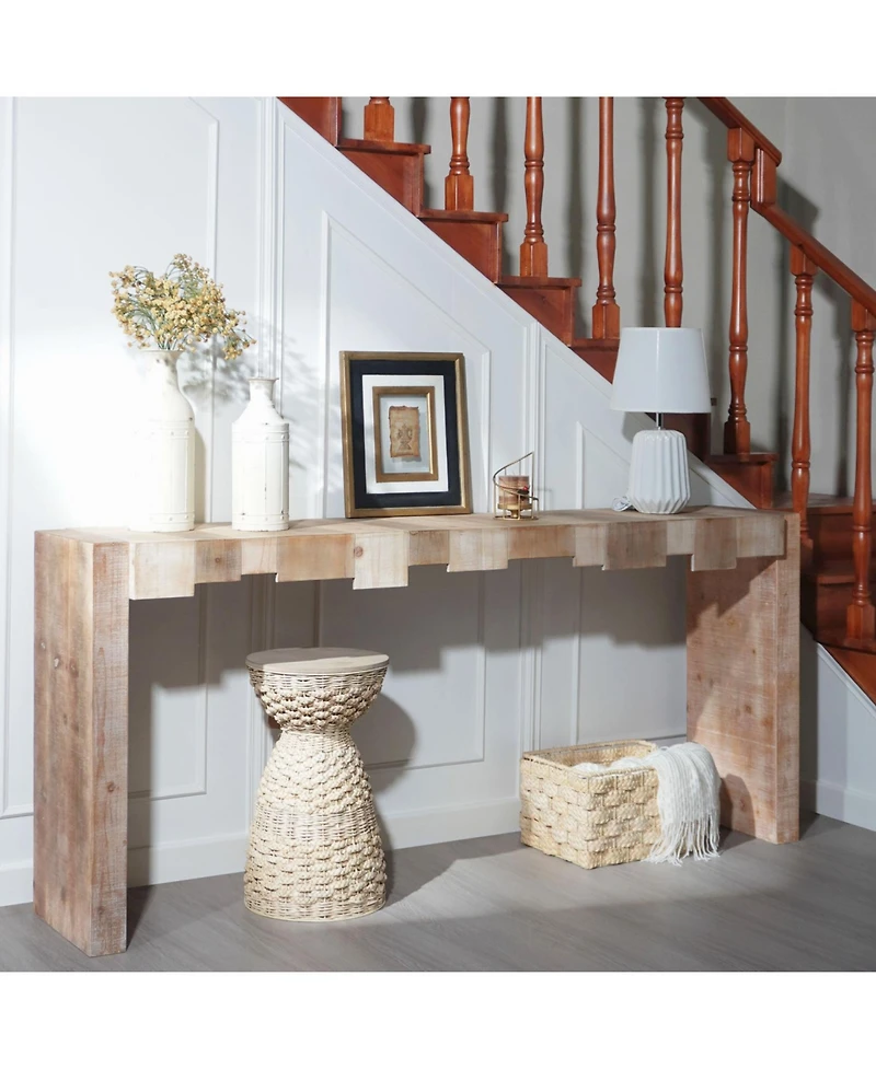 Streamdale Rustic Modern Manufactured Wood Console Table with Step-Block Design