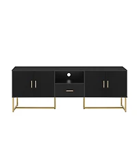 Streamdale Modern Tv Stand for TVs up to 70", with Drawer, Cabinets, Metal Legs, Handles, and Safety Device